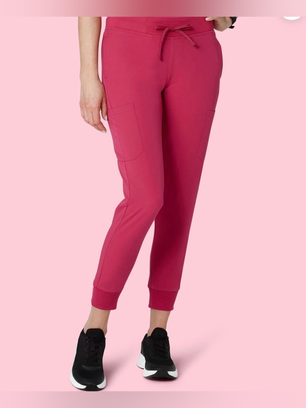 Mandala Vibrant Raspberry Pink Utility Jogger Scrubs Pockets NWT Workwear Active